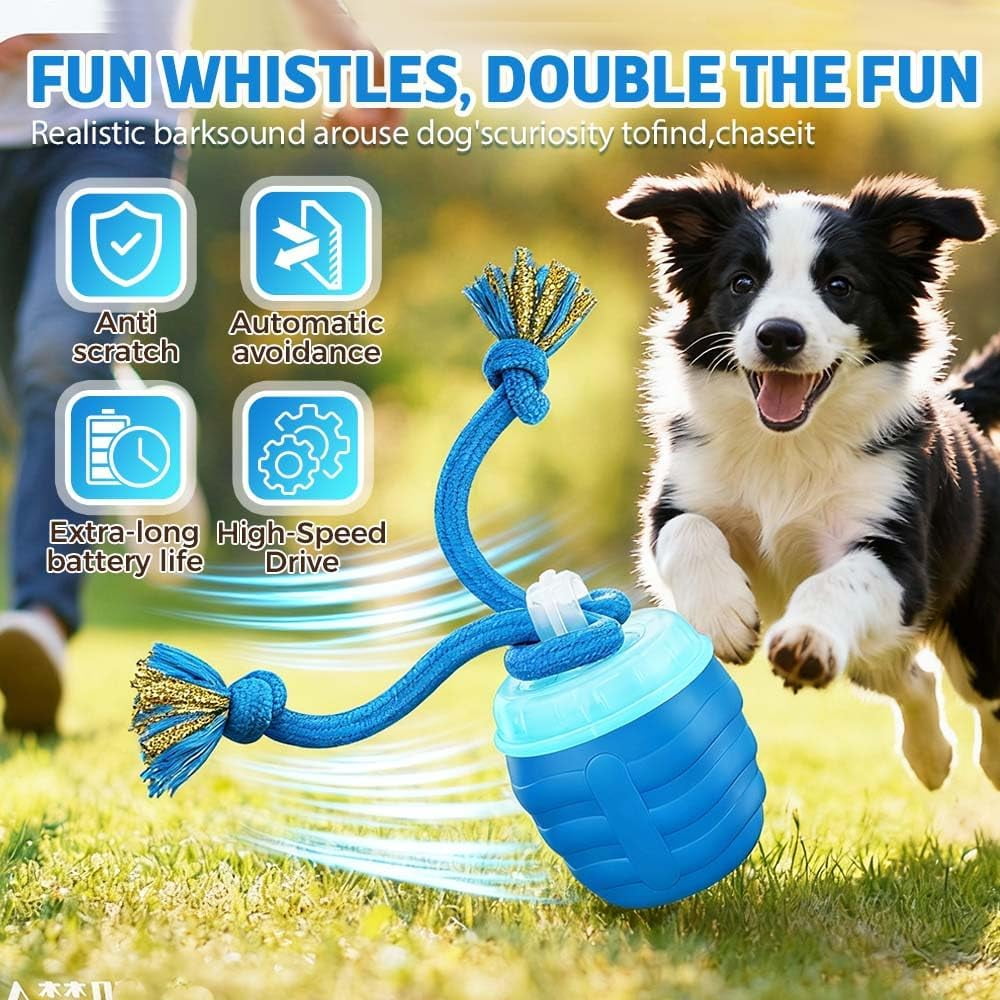 Interactive Dog Toys, 2026 New Upgraded Automatic Moving Dogs Toy Wicked Ball with Moving Bark Sound for Boredom Training Keep Them Busy