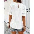 thumbnail image 3 of MORTTIC Women's Elegant Ruffle Detail Blouse Short Sleeve Round Neck Top for Summer, Perfect for Office, Casual Outings, and Elegant Daily Wear, 3 of 6