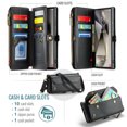 thumbnail image 5 of for Samsung Galaxy S25 Edge Rugged Case, Classic PU Leather Shoulder Strap Wrist Strap Zipper Pocket RFID Blocking Wireless Charging Kickstand Case Cover for Samsung Galaxy S25 Edge, Black, 5 of 10