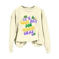 thumbnail image 4 of Baberdicy Mardi Gras 2024 It's A Good Day for Mardi Women's Letter Printed Crewneck Sweatshirts Long Sleeve Top Mardi Gras Shirts for women, 4 of 4