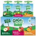 thumbnail image 1 of GoGo squeeZ Fruit Sauce Snack Pouches Variety Pack, Apple Apple, Apple Raspberry Lemon Twist, Apple Mango, No Sugar Added. 90g per pouch, Box of 12 Pouches, 1 of 7