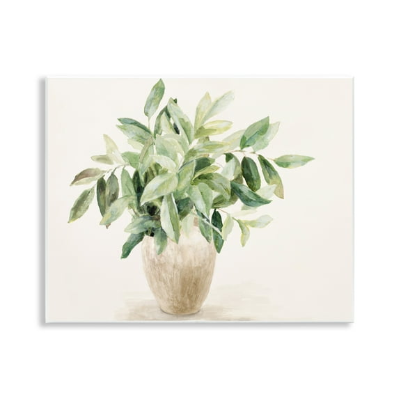 Stupell Industries Neutral Potted Plant Botanical & Floral Painting Unframed Art Print Wall Art, 14 x 11