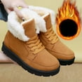 thumbnail image 3 of Pandaie Winter Snow Boots for Women Warm Cotton Fleece Lined Ankle Booties Lace up Slip on Outdoor Platform Walking Shoes Brown 7, 3 of 5