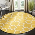 thumbnail image 2 of SAFAVIEH Cambridge Joyce Geometric Shapes Wool Area Rug, Gold/Ivory, 6' x 6' Square, 2 of 10