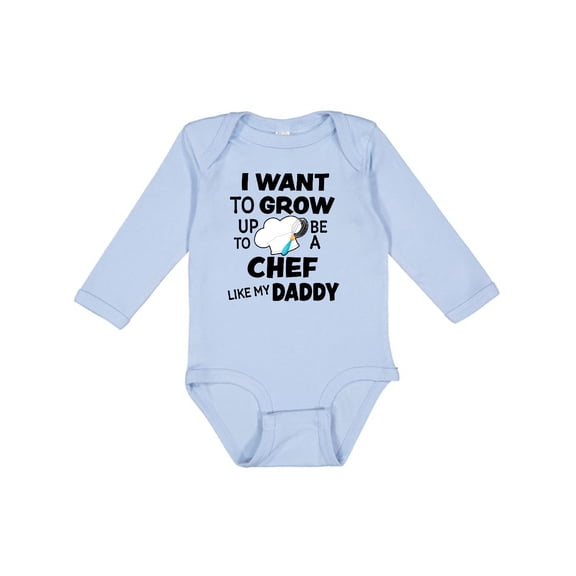Inktastic I Want To Grow up To Be a Chef Like My Daddy Boys or Girls Long Sleeve Baby Bodysuit