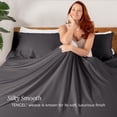 thumbnail image 4 of Bare Home TENCEL™ Sheet Set - Lyocell derived from Eucalyptus - Twin XL, Forged Iron Gray, 4 of 9
