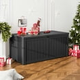 thumbnail image 2 of LHBcraft 150 Gallon Resin Deck Box,Lockable Outdoor Storage Container,Waterproof Storage Box for Patio Furniture Cushions,Black, 2 of 5