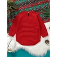 thumbnail image 3 of Infant Baby Christmas Romper Long Sleeve Crew Neck Deer Print Knit Bodysuit Playsuit, 3 of 5