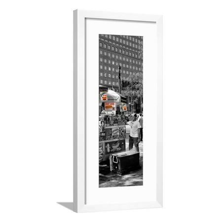 Safari CityPop Collection - NYC Hot Dog with Zebra Man IV Framed Print Wall Art By Philippe