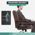 thumbnail image 6 of Mid Back Leather Office Chair Ergonomic Desk Chair Adjustable  Computer Chair  Swivel Task Chair with Padded Armrests, Brown, 6 of 9