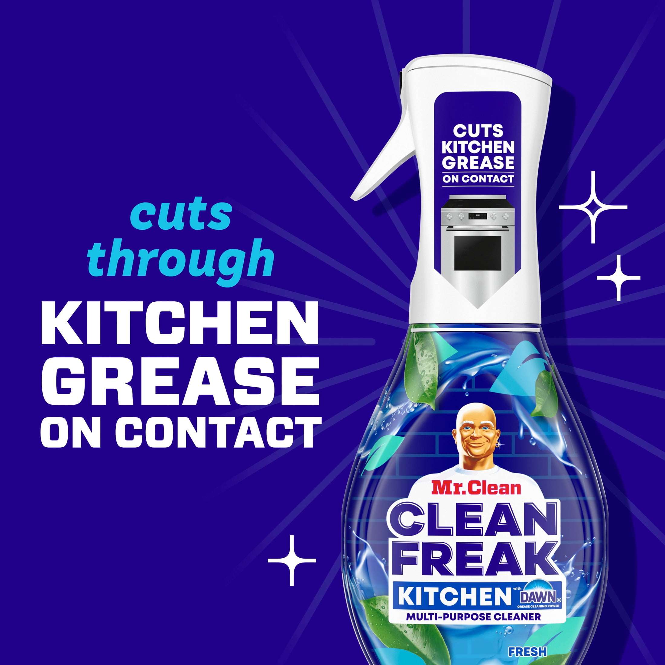 (6 pack) Mr. Clean Clean Freak Fresh Kitchen Multi Purpose Degreaser, 16 Fl oz, Household Cleaner