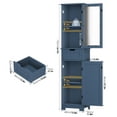 thumbnail image 4 of Homfa Bathroom Storage Tower, Narrow Linen Cabinet with Door and Drawers, Tall Bathroom Storage Cabinet for Small Spaces, Blue, 4 of 8