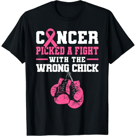 Cancer Picked A Fight With The Wrong Chick Boxing Gloves T-Shirt