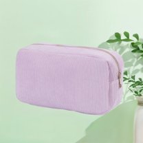 breaise Makeup Bag Travel Cosmetic Bag for Women Soft Toiletry Bag Aesthetic Makeup Organizer Portable Large Zipper Pouch for Skincare Beauty Accessories Brushes Stripe