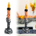 thumbnail image 2 of BinKFF Halloween Black Taper Flameless Candles with Ghost Hand Candlesticks and Remote Timer, Battery Operated Taper Candles with Holder and 3D Flame for Halloween Decor, 2 of 8
