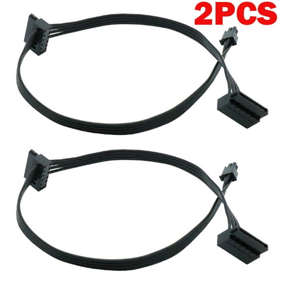 2PCS 45CM mini 4 Pin to 2 Sata SSD power supply cable for lenovo M410 M6 USA