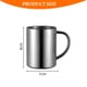 thumbnail image 2 of Tazas de café para acampar, taza irrompible de acero inoxidable de doble pared con asa, juego de 2, 2 of 5