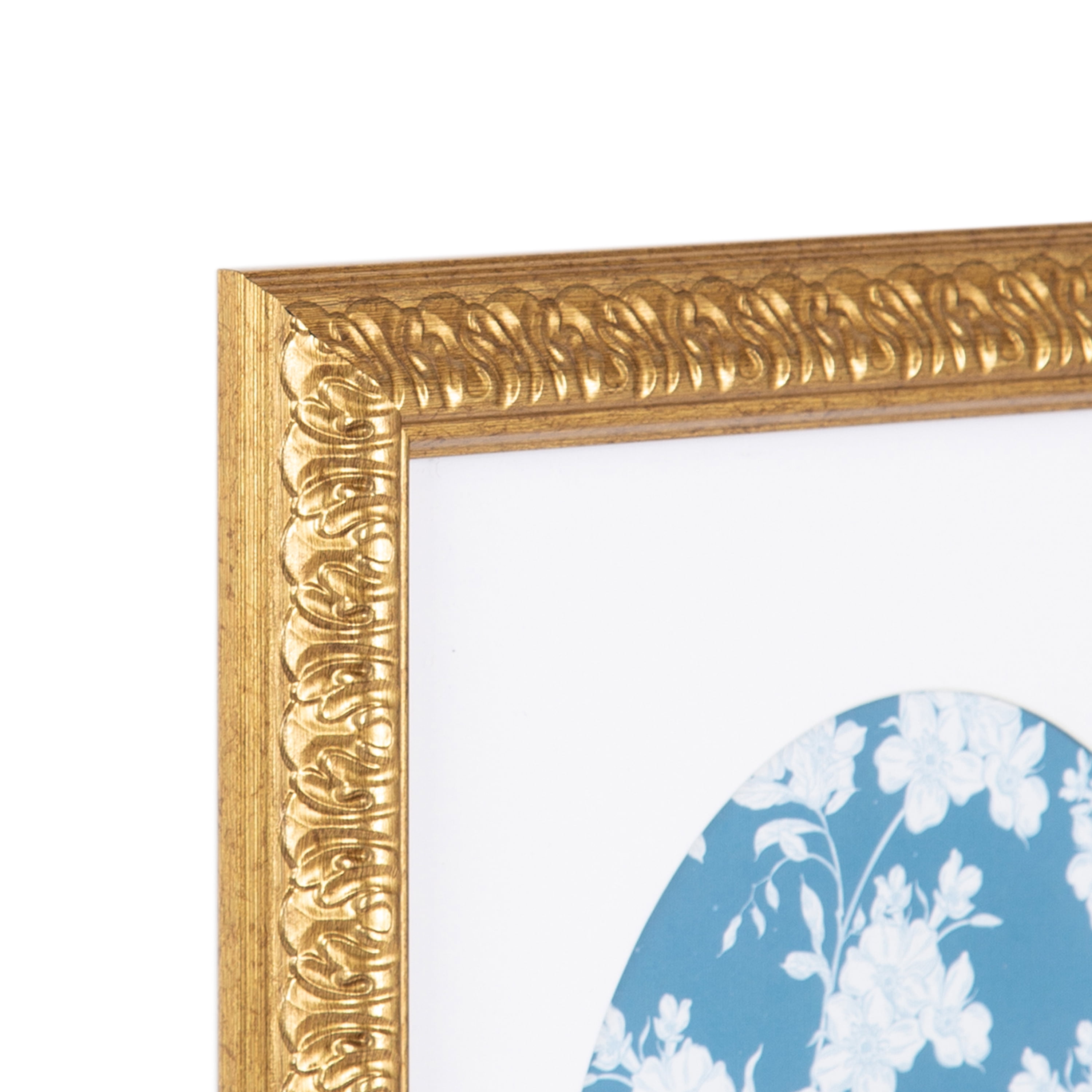 DesignOvation – 8x10 Picture Frame – Ornate Matted Antique Gold Wall Photo Frame