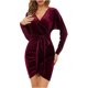 thumbnail image 1 of Vestido de falda de vestido de color sólido elegante casual sexy elegante de las mujeres de la moda Wmkox8yi  FGJ743, 1 of 5