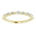 thumbnail image 2 of Solitaire Brilliance Alternating Marquise & Round Moissanite Diamond Ring, Shared Prong Wedding Stacking Band Solid 10K Yellow Gold, Ring Size 7, 2 of 4