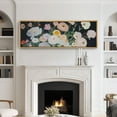 thumbnail image 3 of Large Framed Canvas Print Dark Floral Romantic Vintage BloomWall Art Decorative Ready to Hang Painting for Living room Bedroom 60x20 inches Natural Frame, 3 of 7