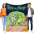 thumbnail image 1 of Rick y Morty anti-pilling, suave, ligera, esponjosa y acogedora de lujo para hogar y cocina – Perfecta para niños y adultos,100x130cm, 1 of 6