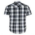 thumbnail image 2 of Coevals Club Men's Western Shirt Cowboy Plaid Country Pearl Snap Button Short Sleeve Two Pockets Work Shirts 16 White Black Blue Medium, 2 of 8