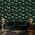 thumbnail image 3 of Boho Peel and Stick Wallpaper Sophisticated Celestial Motif Moons Stars Metallic Halo Glow 23.6in x 9.8ft Self Adhesive Removable Wall Paper Renter Friendly Wall Covering for Bedroom Nursery Cabinet, 3 of 8
