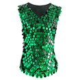 thumbnail image 5 of Landzoo Men'S Tank Tops Sequins Sleeveless V-Neck Undershirt Summer Casual Men Vest Size XL Green, 5 of 6