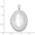 thumbnail image 7 of 925 Sterling Silver Rhodium-Plated 31mm Oval Scroll Locket, 7 of 7
