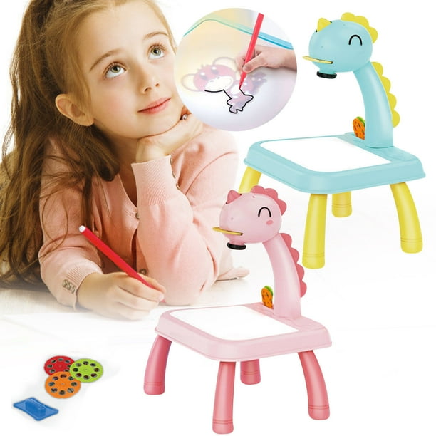 Xihbxyly Ventas Compras En Línea Escritorio de Proyectores de Estilo Dinosaurio Inteligencia de Niños y Música, Máquina de Pintura para Aprender de Jugar