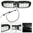 thumbnail image 5 of Diamond Black Silver Front Kidney Grille Mesh Fit for BMW 3 Series G20 G28 2023-2024, 5 of 5
