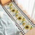 thumbnail image 4 of Kitchen Rugs Set of 2 Mats Watercolor Sunflower Flower Black Buffalo Check Plaid Vintage Summer Farm Decor for Floor Cushioned Rugs and Mats Non Skid Absorbant Runner Comfort Standing Mat, 4 of 6
