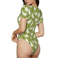 thumbnail image 3 of Haiem Funny Chicken Women's Crew Neck Short Sleeve Bodysuit Tops Stretchy Slim Basic-XX-Large, 3 of 9