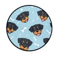 thumbnail image 2 of 36.2 Inch Round Floor Mat Cartoon Dog Faces and Bones Carpet Decor Rug for Living Room Bedroom, 2 of 6