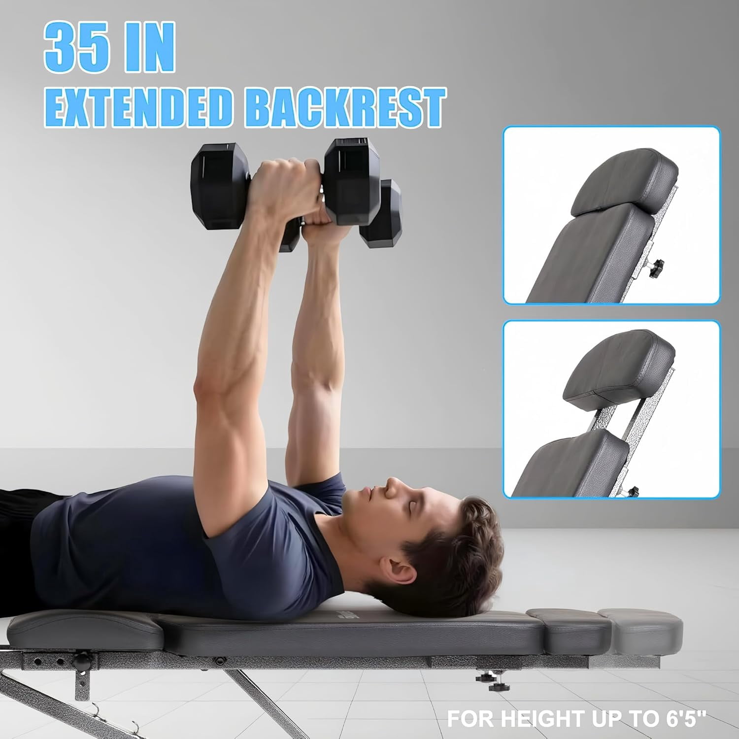 Adjustable Foldable Weight  for Home Gym, 700-800LBS Flat Incline Decline Workout  with 400+ Setups