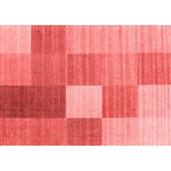 Ahgly Company Indoor Rectangle Checkered Red Modern Area Rugs, 8' x 10'