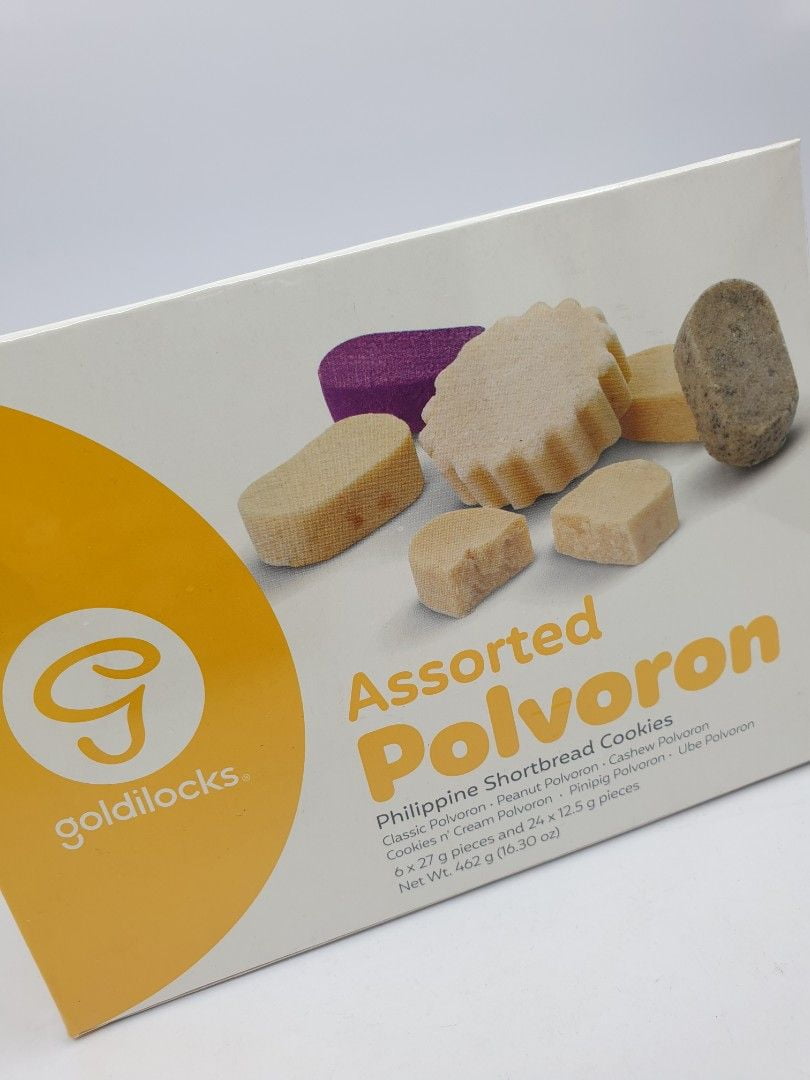 Goldilocks Classic Assorted Polvoron 1box = 30pcs 500g Philippines Shortbread cookies Filipino Food Dessert, Snack