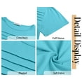 thumbnail image 6 of Fantaslook Women Blouses Dressy Casual Summer Short Sleeve Shirts Crew Neck Pleated Tunic Tops, 6 of 9