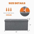 thumbnail image 2 of Gianna 30 Inches Folding Storage Ottoman Bench, Storage Chest, Foot Rest Stool, Bedroom Bench with Storage, Gray, 2 of 6