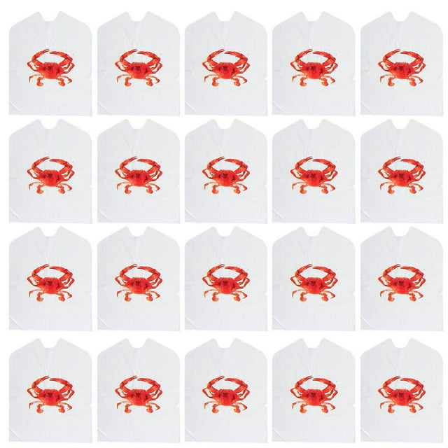 100pcs Crab Bib Lobster Bib Plastic Lobster Bibs For Adults Seafood Fest Party Bibs Clothing Protectors For Crawfish Lobster Seafood Boil Restaurants