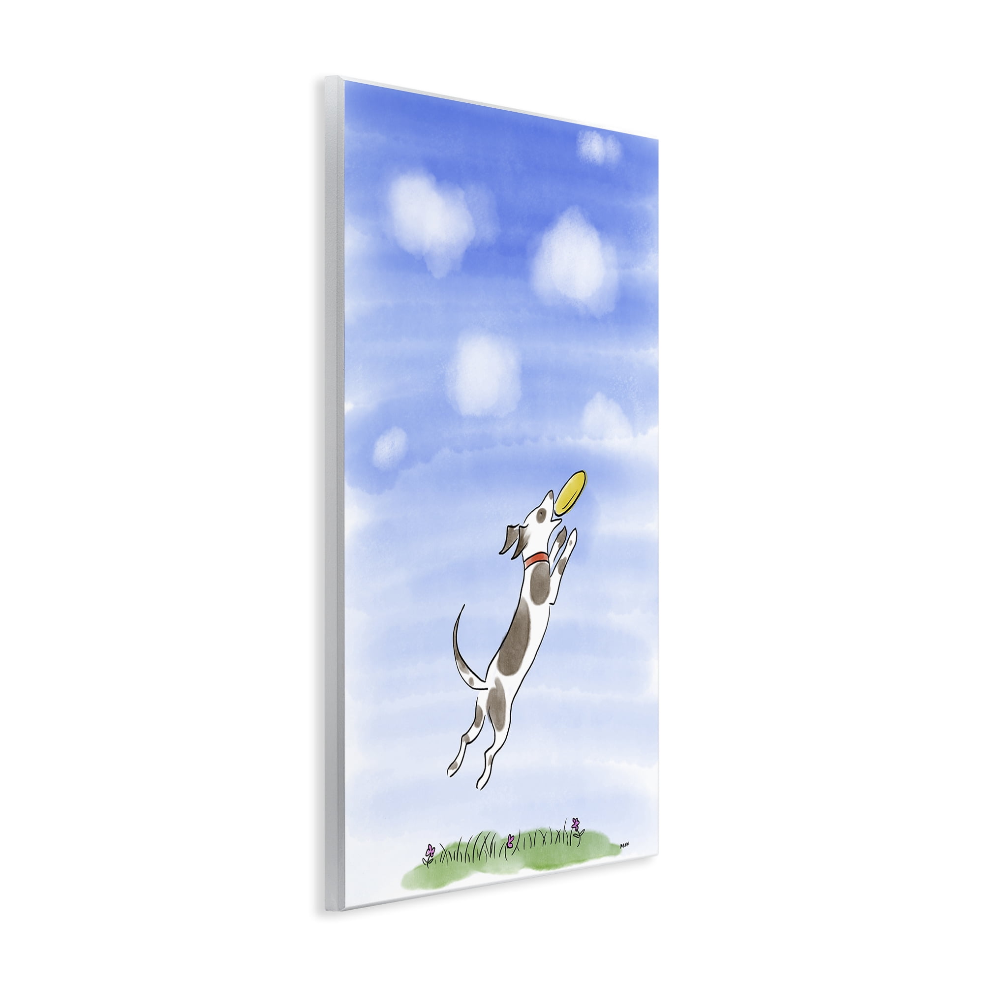 Stupell Industries Dog Catching Frisbee Wall Plaque Art, design by Patti Mann