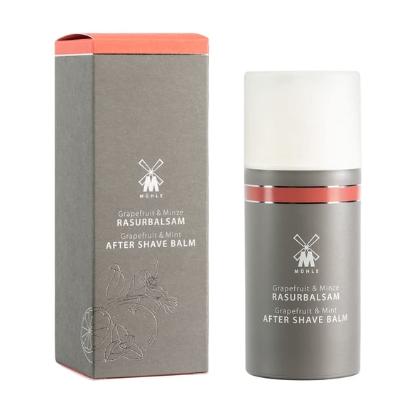 MHLE Bálsamo para después del afeitado de pomelo y menta 100 ml - Después del afeitado para hombres Calma y nutre la piel Aceite de menta vitalizante para un efecto refrescante Bálsamo para después de