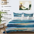 thumbnail image 3 of Abstract Modern Duvet Cover Set Queen Size, Gold Blue Ripple 4 Piece Soft Microfiber Bedding Set with 1 Duvet Cover, 1 Flat Sheet, 2 Pillowcases, 3 of 9