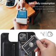 thumbnail image 5 of Wallet Case for iPhone 14 Plus 6.7 inch, Slim PU Leather Case with Card Slots Kickstand Magnetic Clasp Durable Shockproof Flip Folio Cover - Black, 5 of 14
