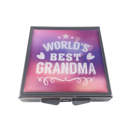 World's Best Grandma Four Section Slim Pocket Purse Travel Pill Box (Best Pill For Over 40)