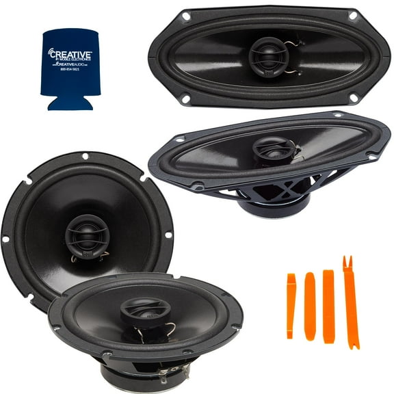 PowerBass a Pair of S-4102 4X10" OEM Replacement Coaxial with a Pair of S-6502 6.5" OEM Replacement Coaxial Speakers