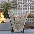 thumbnail image 3 of Black 31 Pouces Mobile Firewood Rack with Casters - Porte-Bûches Intérieur/extérieur pour Cheminée et Outils - Rangement en Acier Robuste pour Bois, 3 of 7