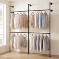 thumbnail image 2 of Gymax Industrial Pipe Clothing Rack Wall Mounted Heavy-Duty Metal Garment Organizer, 2 of 10