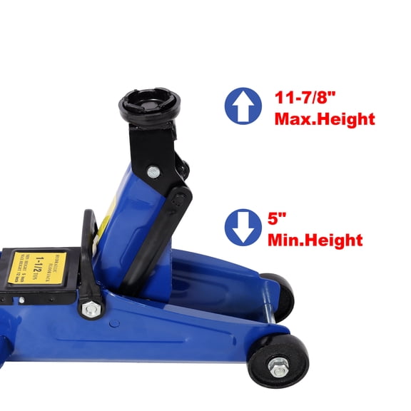 Floor Jack, 1.5 Ton Low Profile Hydraulic Trolle,Steel Racing Floor Jack,Lifting Range 5"-11.8", Blue Color, Blue Car Jack,Steel Scissor Jack, Auto Parts & Transport Car Jacks